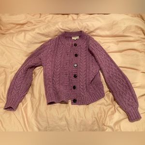 Sezane Chunky Purple Cardigan